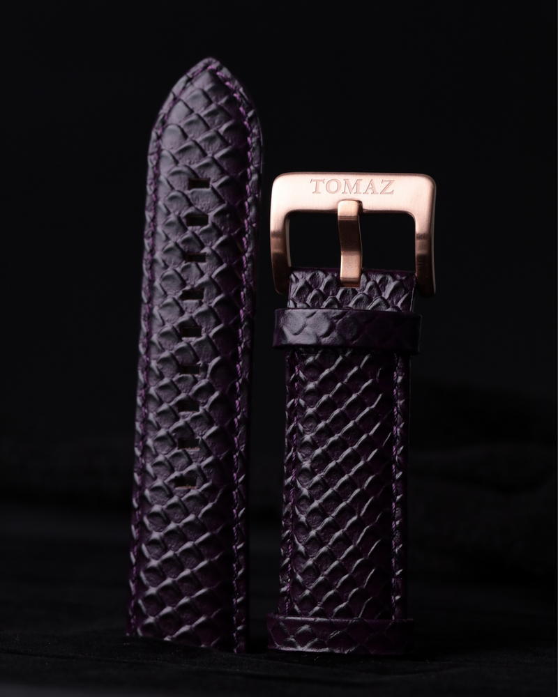 Tomaz TS1-2A Leather Salmon 26mm Strap (Purple)