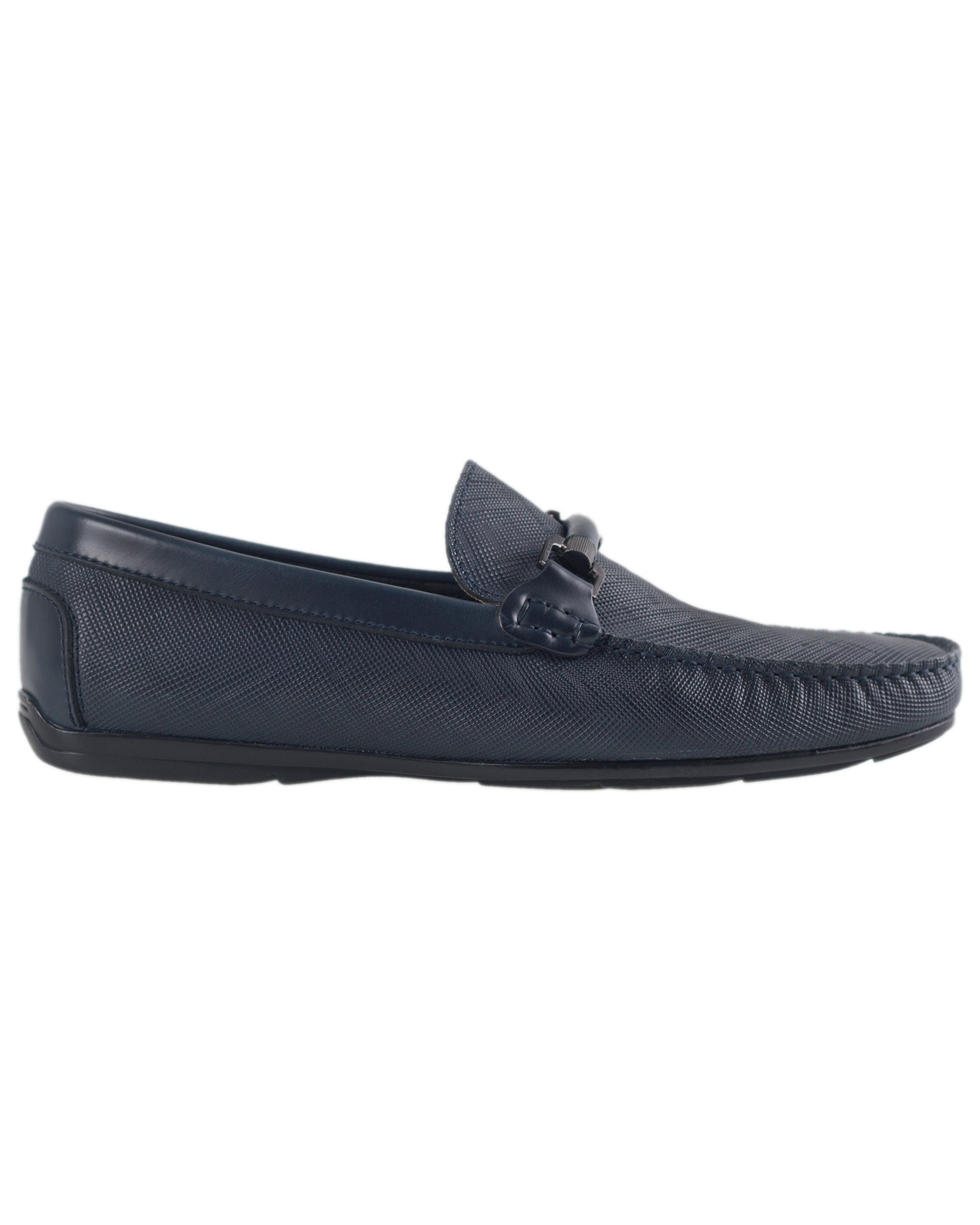 Tomaz BF283 Men's Buckle Moccasins (Navy)