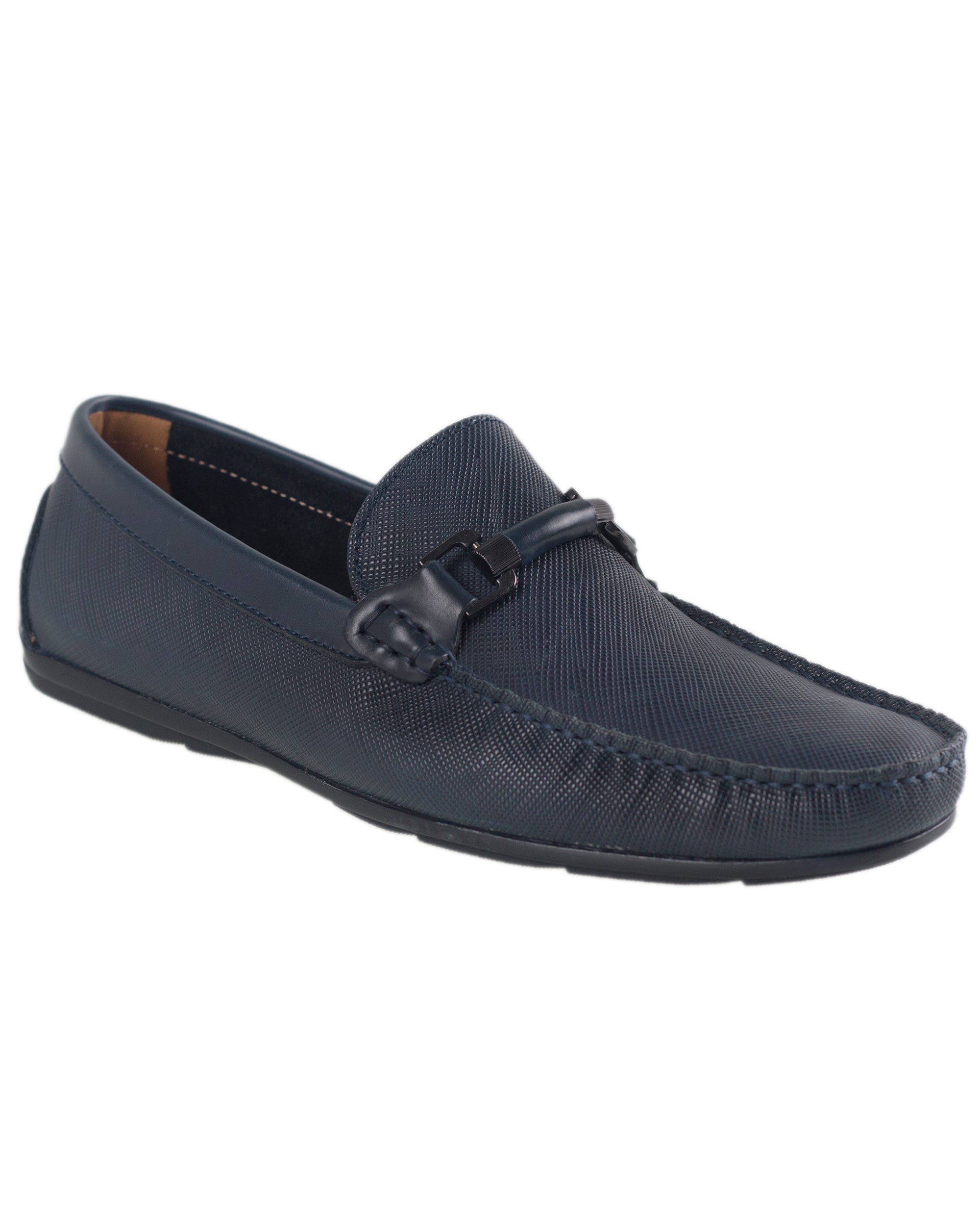 Tomaz BF283 Men's Buckle Moccasins (Navy)