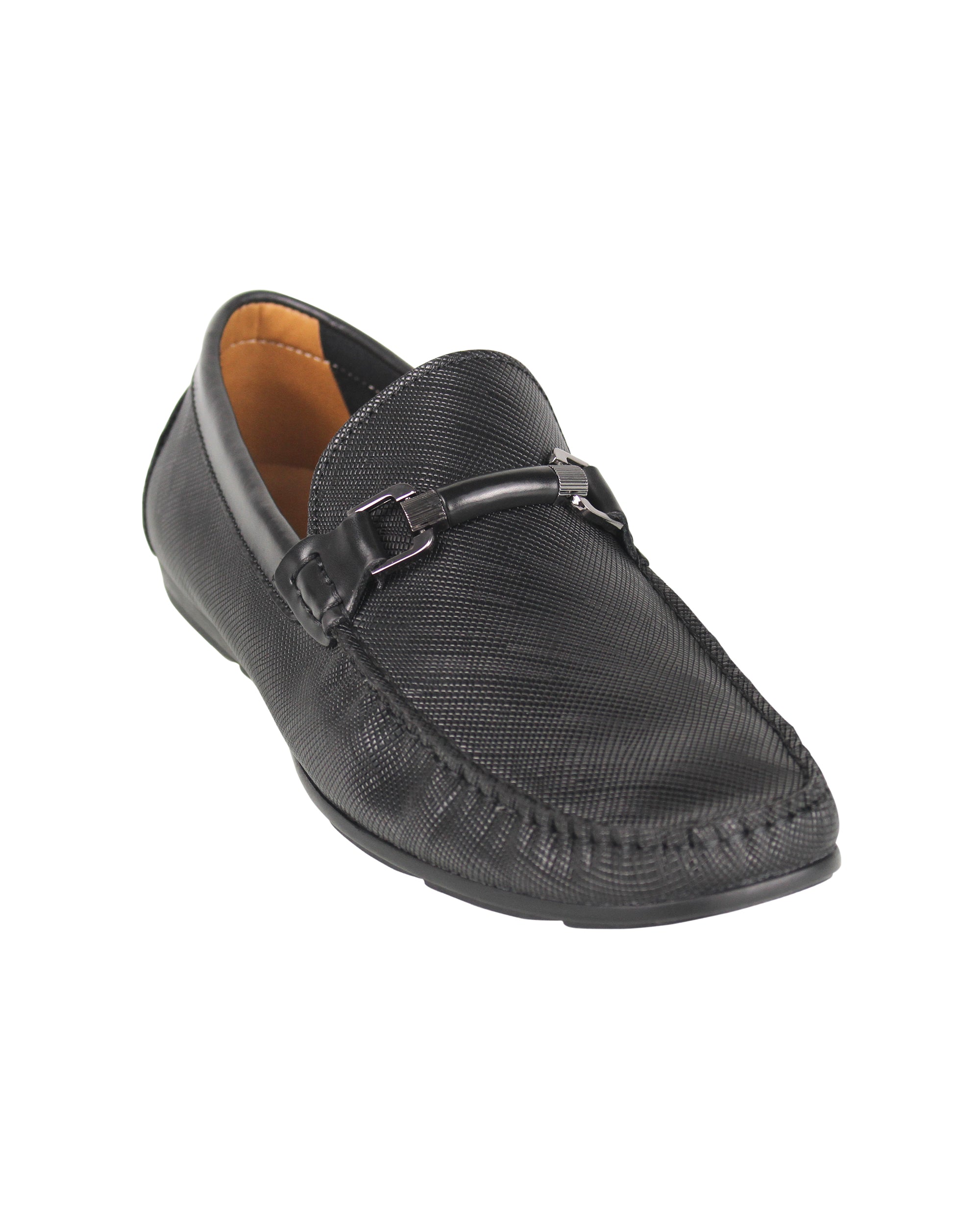 Tomaz BF283 Men's Buckle Moccasins (Black)