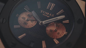 
                  
                    Load and play video in Gallery viewer, Tomaz Men&amp;#39;s Watch TQ011-D1 (RoseGold/Navy) Blue Rubber Strap
                  
                