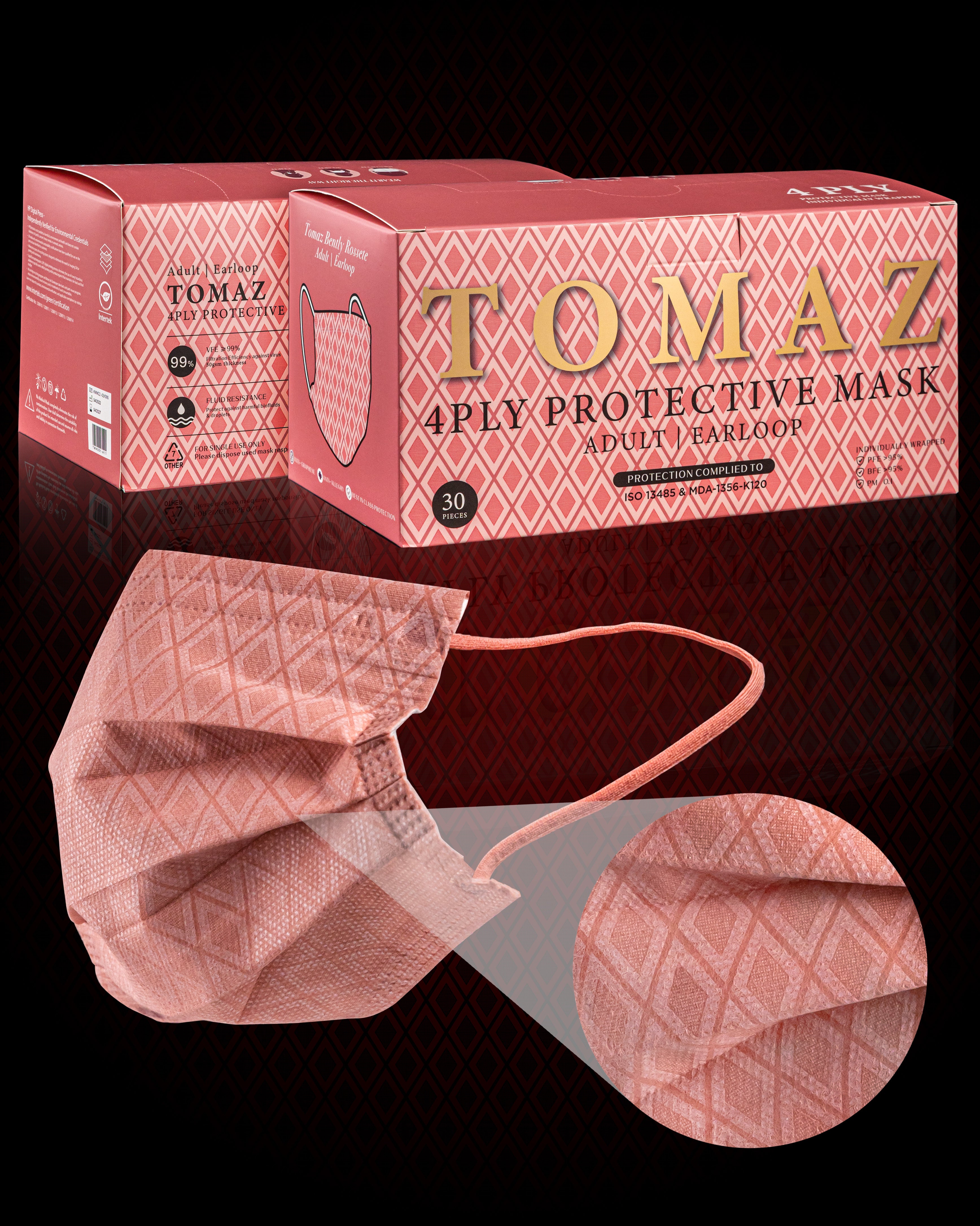 Tomaz TME001-A11 4Ply Protective Earloop Mask (Pink)