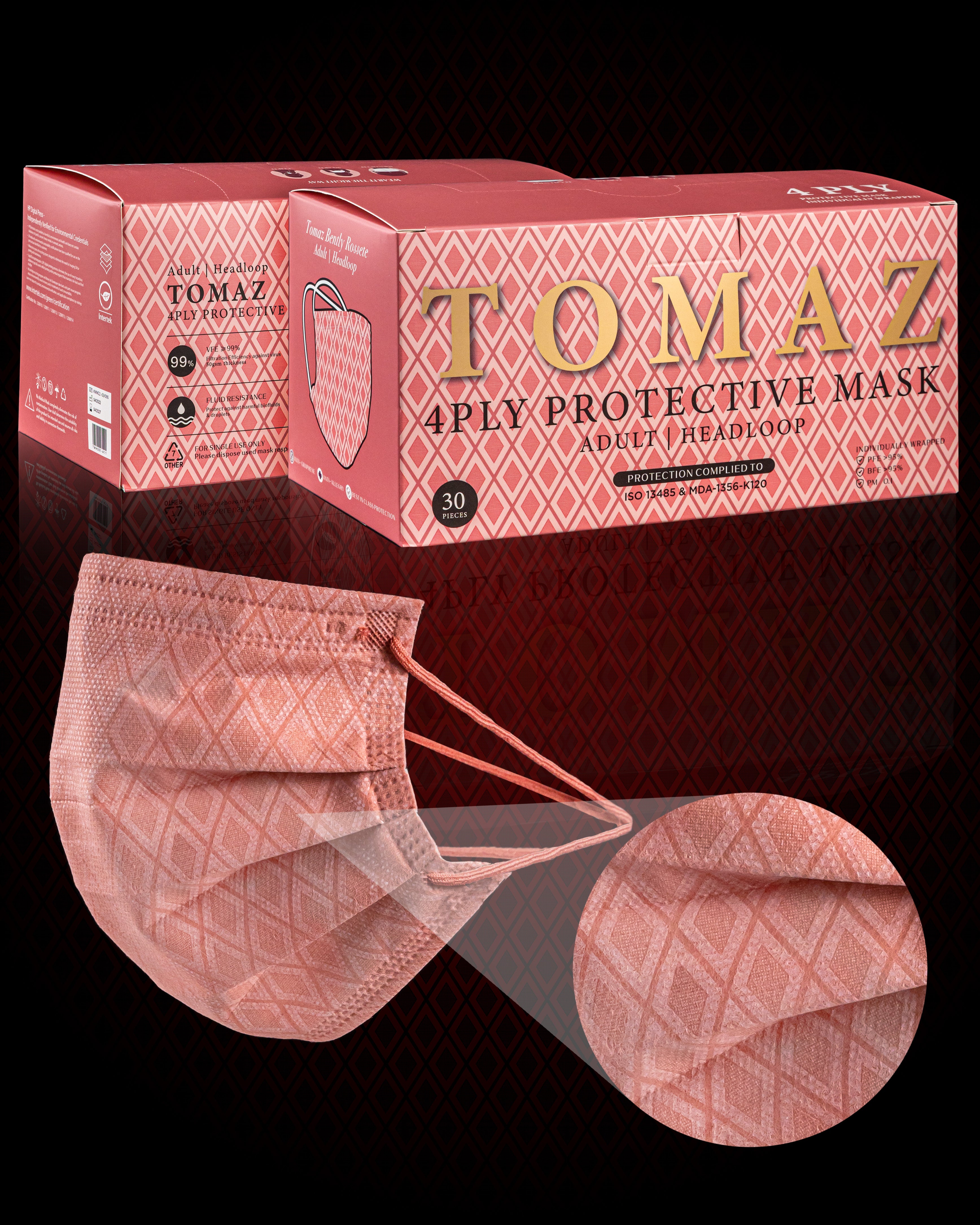 Tomaz TMH001-A11 4Ply Protective Headloop Mask (Bentley Rossette)