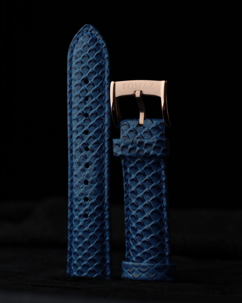Tomaz TS1-2A Leather Salmon 22mm Strap (Blue)