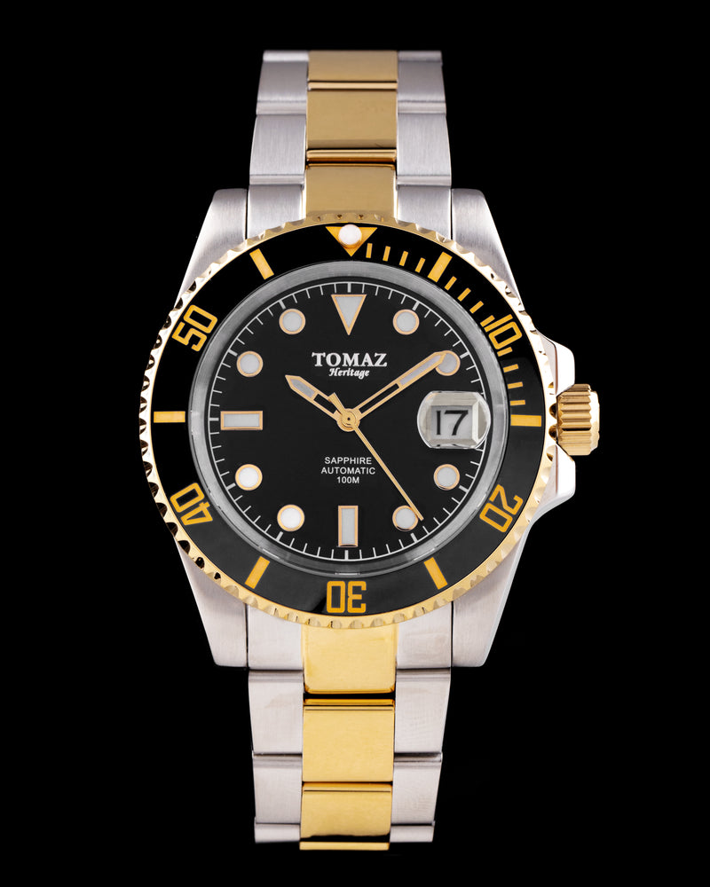 Tomaz Men's Watch GR01S-D5 (Silver/Black) Silver Gold Stainless Steel