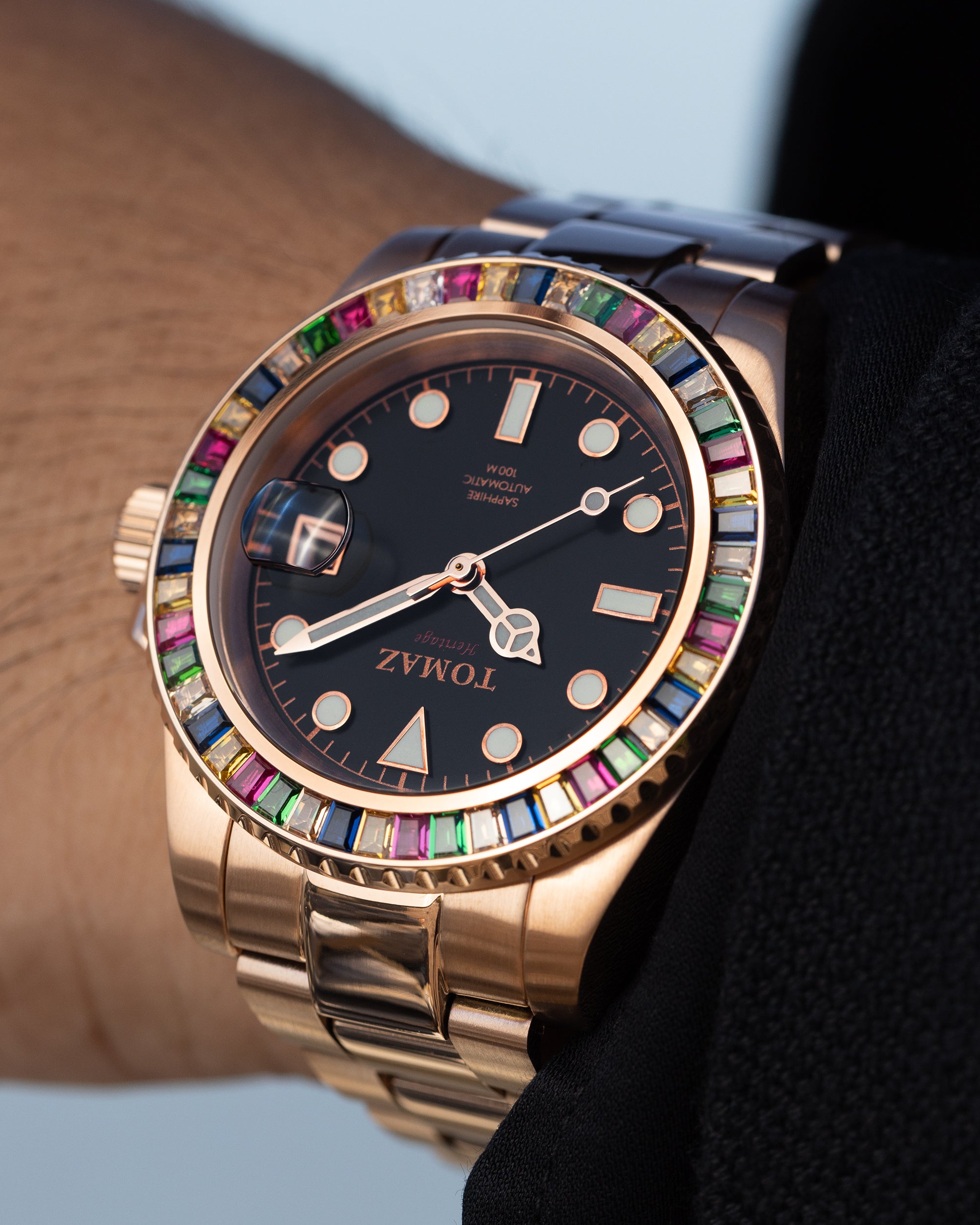 Tomaz Men's Watch GR01BS-D16 (Rosegold) with Candy Swarovski (Rosegold Stainless Steel)
