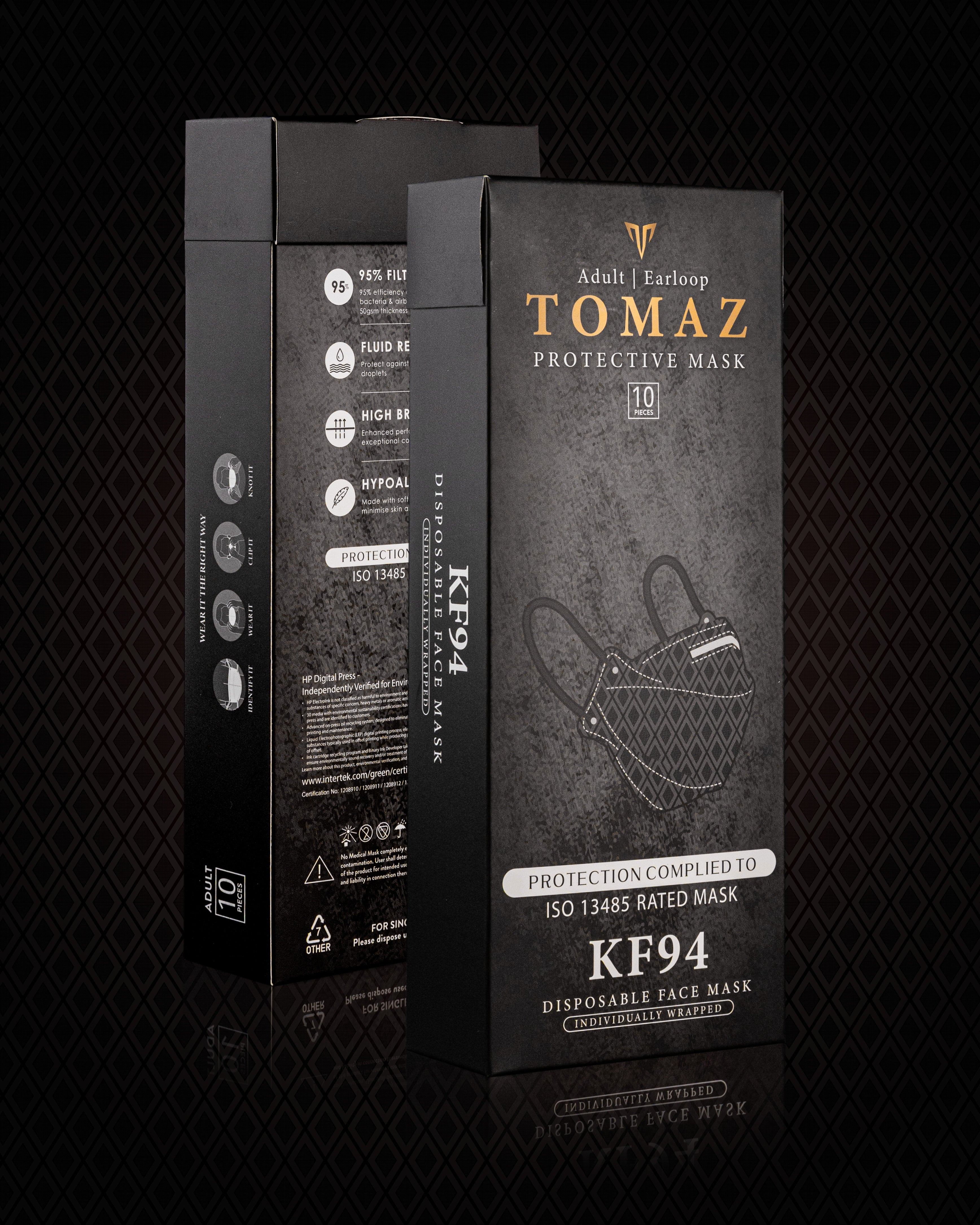 Tomaz TME001-K1 Protective Earloop Mask KF94 (Bentley Black)