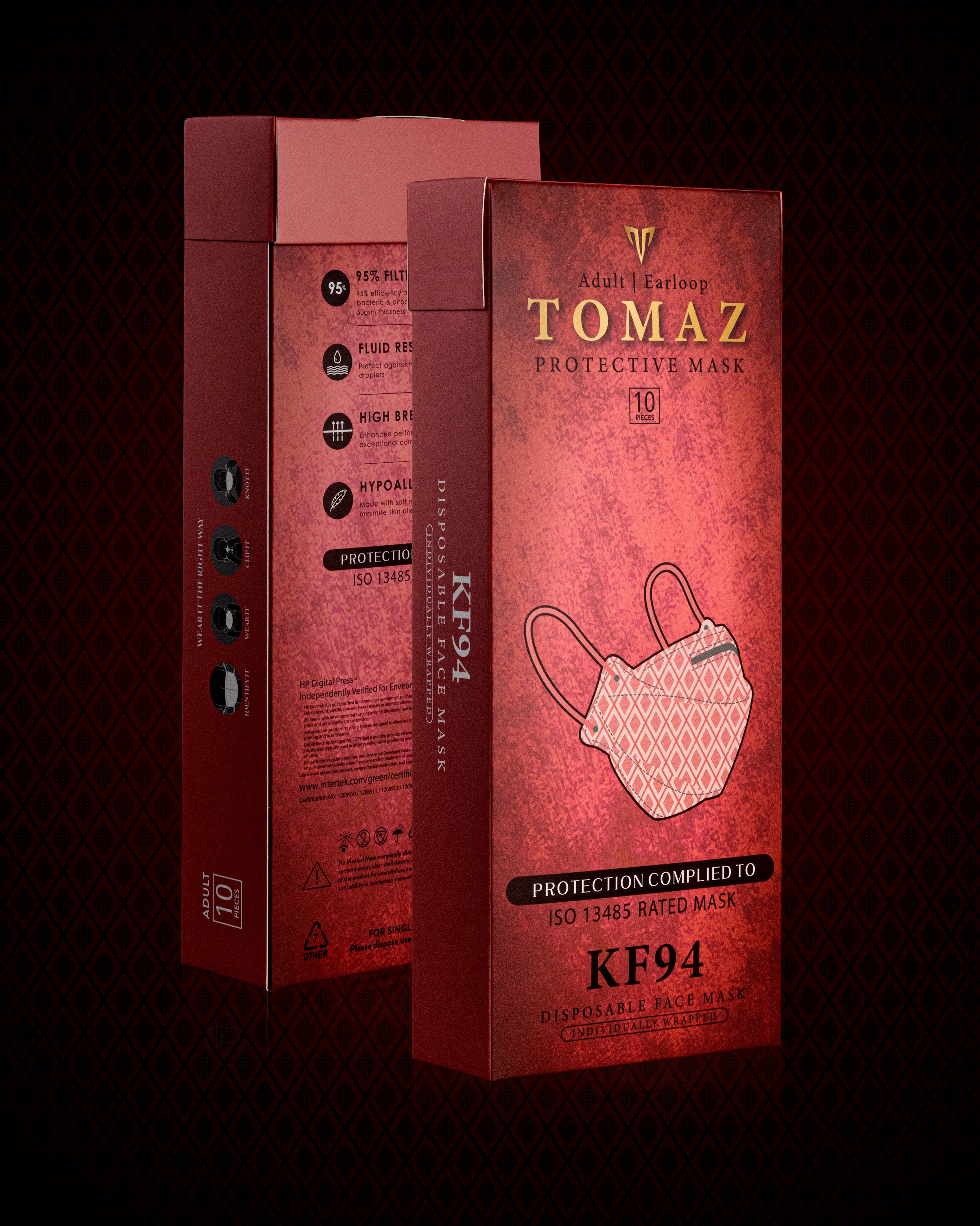 Tomaz TME001-K11 Protective Earloop Mask KF94 (Bentley Rossette)