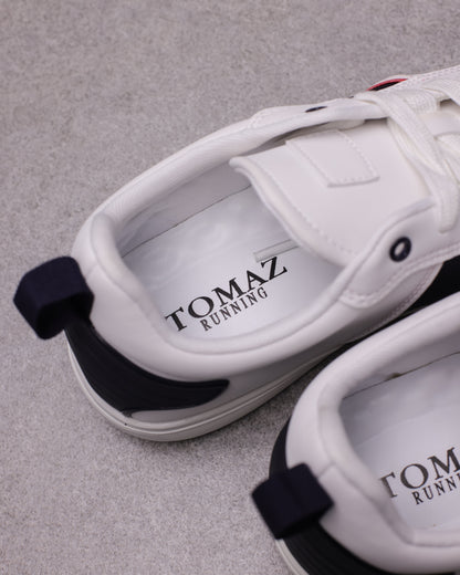 Tomaz TR800M Men's Court Sneakers (White/Navy/Red)