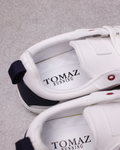 Tomaz TR800M Men's Court Sneakers (White/Red/Navy)