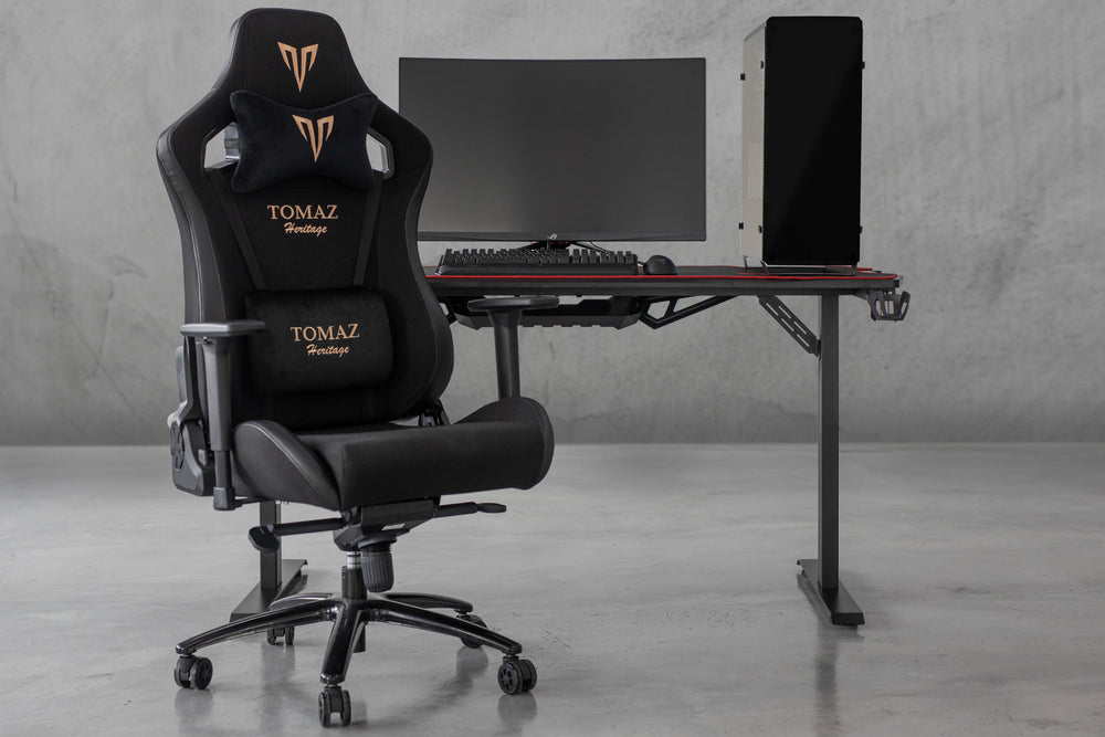 
                  
                    Load image into Gallery viewer, Tomaz Armor Gaming Table 140cm (Black) gaming table,gaming table Malaysia,gaming table design, gaming table cheap, gaming table cup holder, head to head gaming table, gaming table black gaming table 2020
                  
                