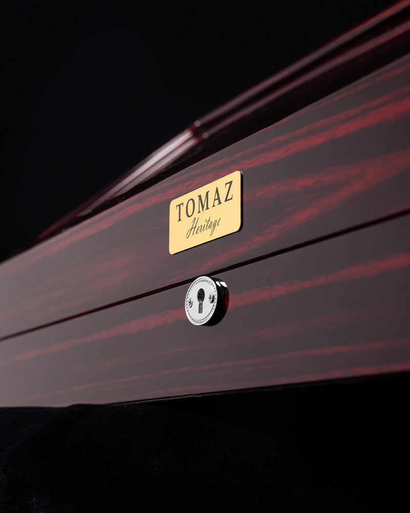 
                  
                    Load image into Gallery viewer, Tomaz TWMD19 Watch Winder S8+6 (Ebony+Red) Black Cushion
                  
                