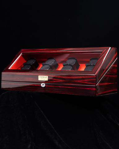 Penggulung Jam Tangan Tomaz TWMD19 S8+6 (Eboni+Merah) Kusyen Hitam
