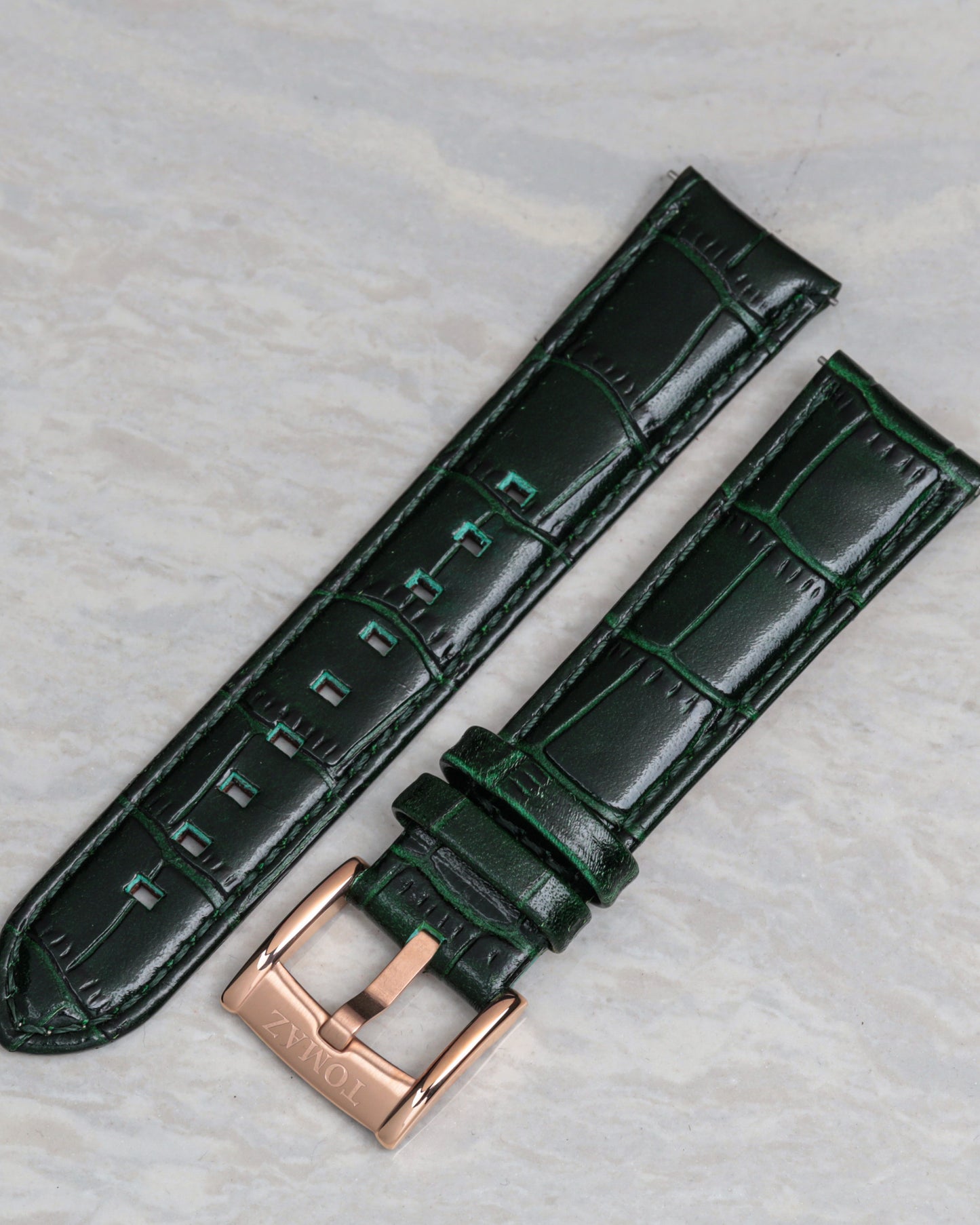 Tomaz TS1-1A Leather Bamboo 20mm Strap (Green)