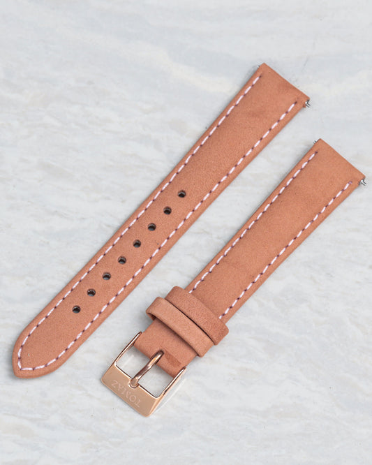 Tomaz TS1A-1A Men's Leather Plain 16mm Watch Strap (Tan)