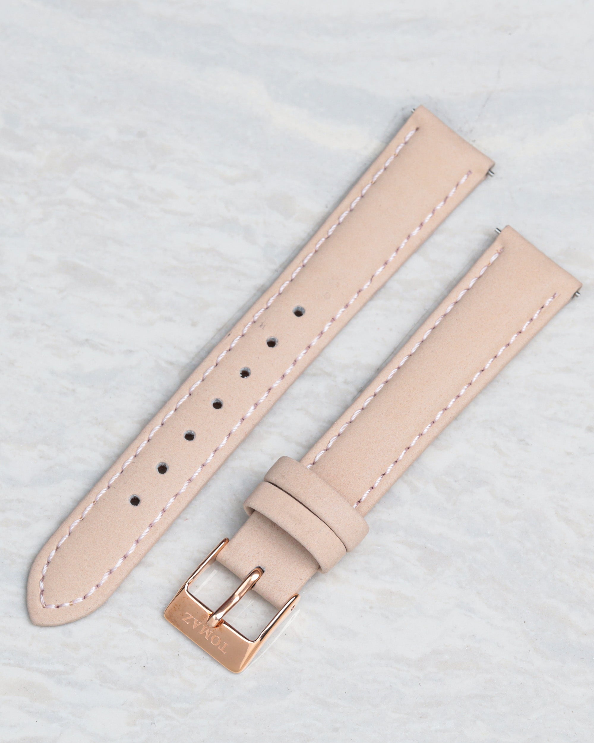 Tomaz TS1A-1A Leather Plain 16mm Watch Strap (Beige)