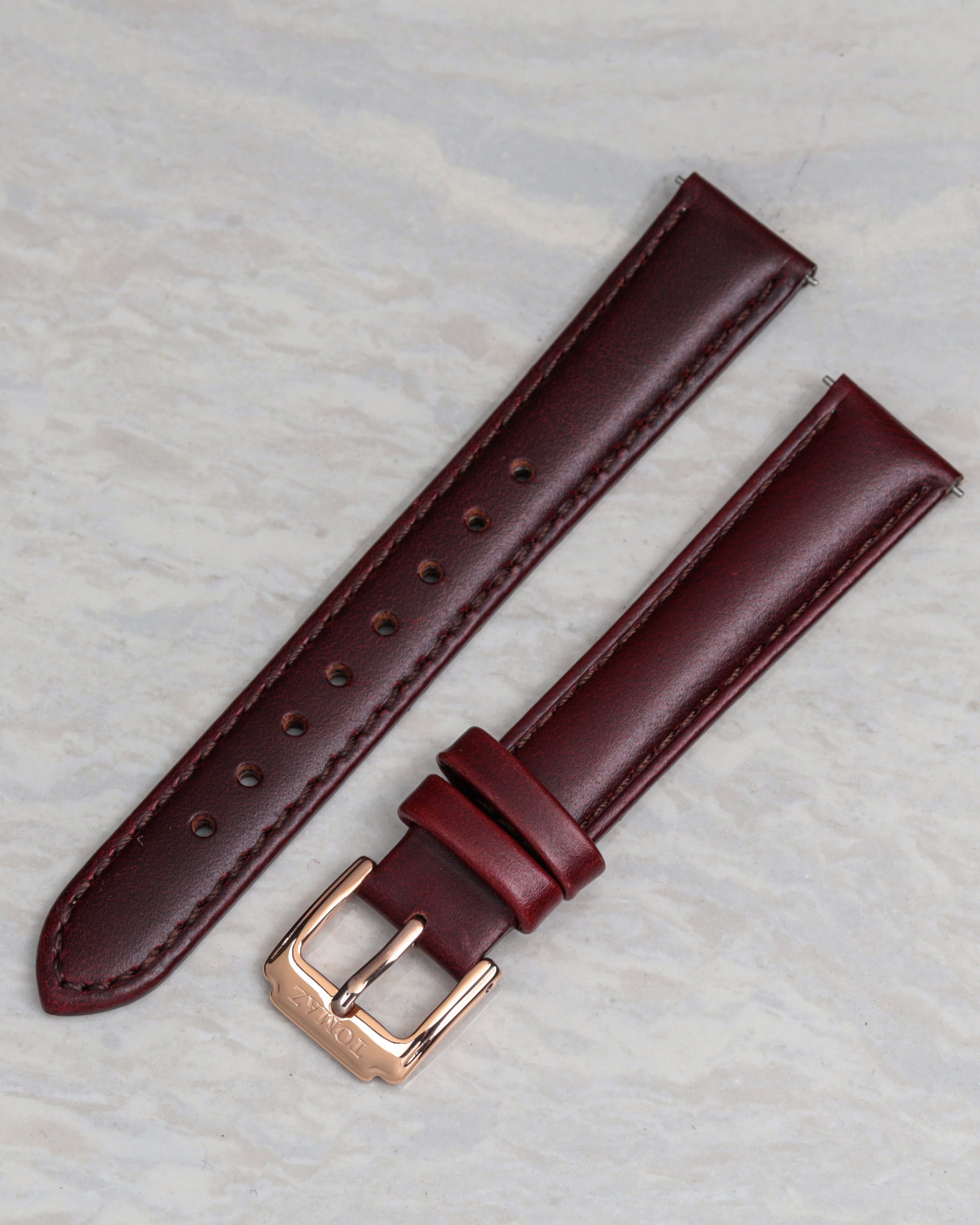 Tomaz TS1A-1A Leather Plain 24mm Watch Strap (Wine)