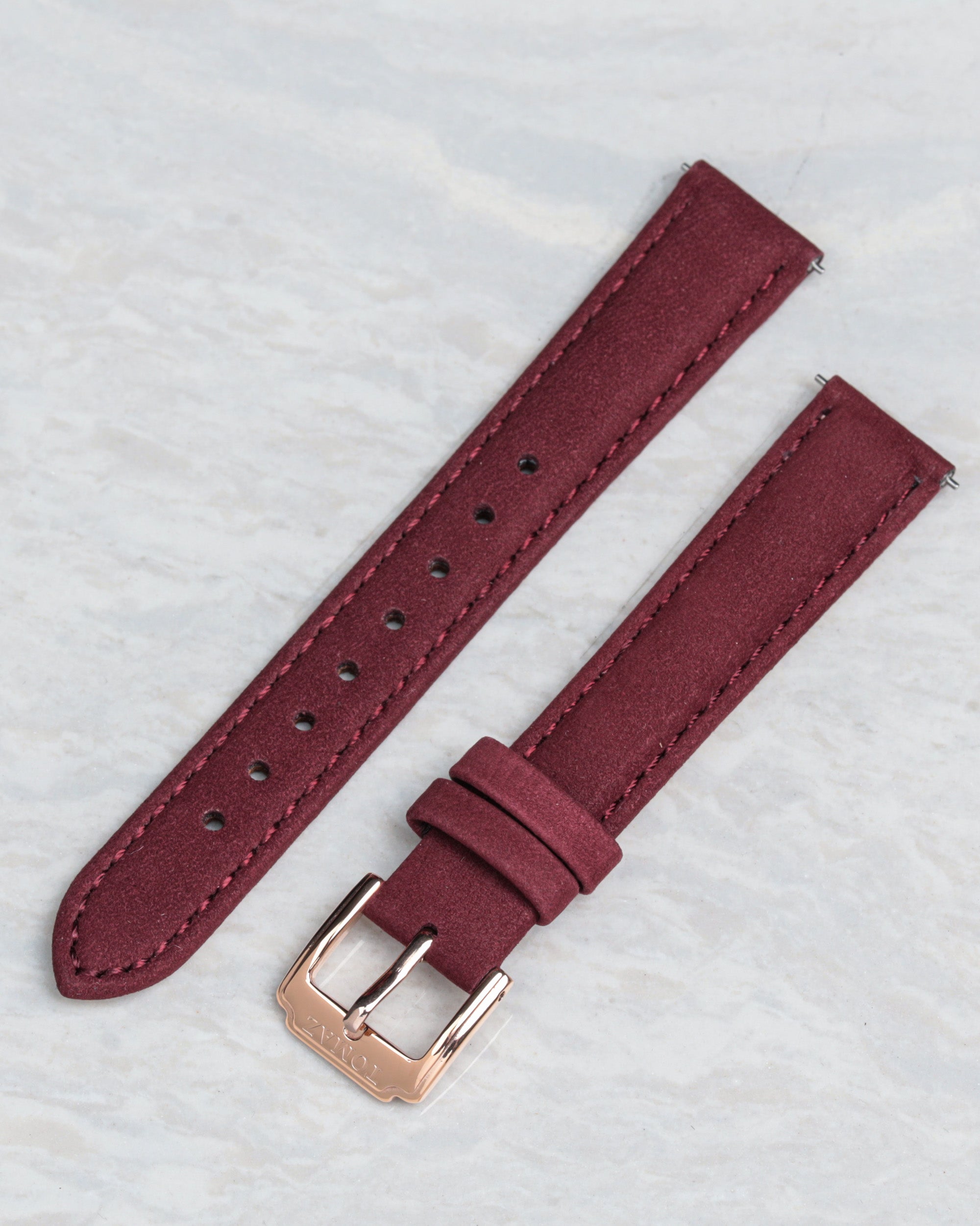 Tomaz TS1A-1A Leather Plain 16mm Watch Strap (Maroon)