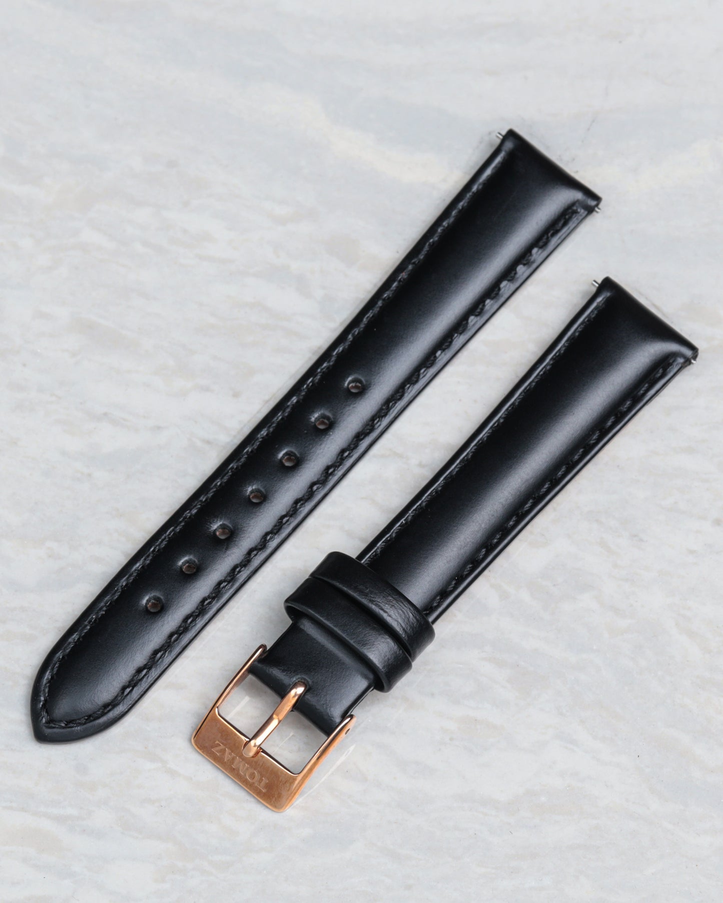 Tomaz TS1A-1A Leather Plain 16mm Strap (Black)