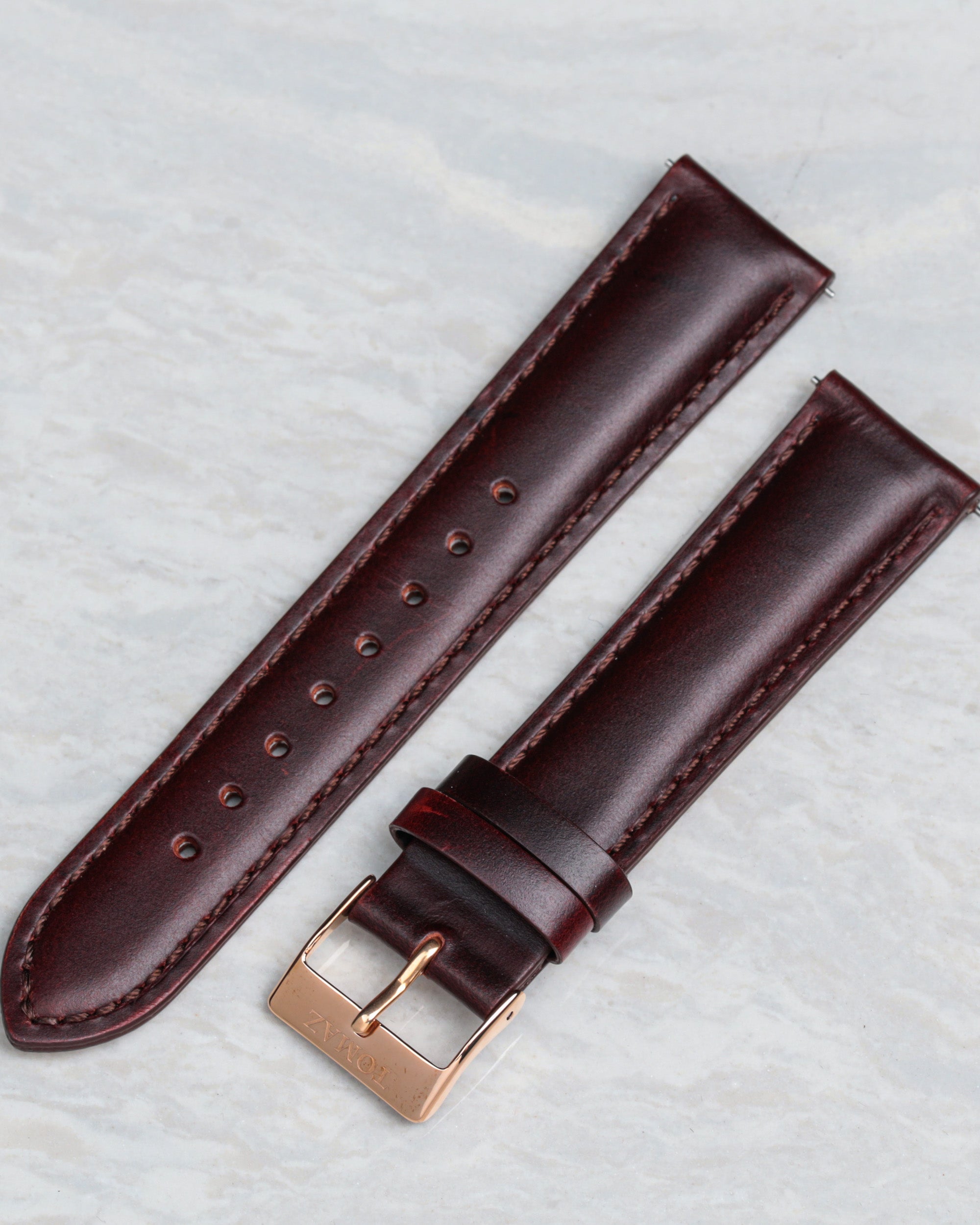 Tomaz TS1A-1A Leather Plain 20mm Watch Strap (Wine)