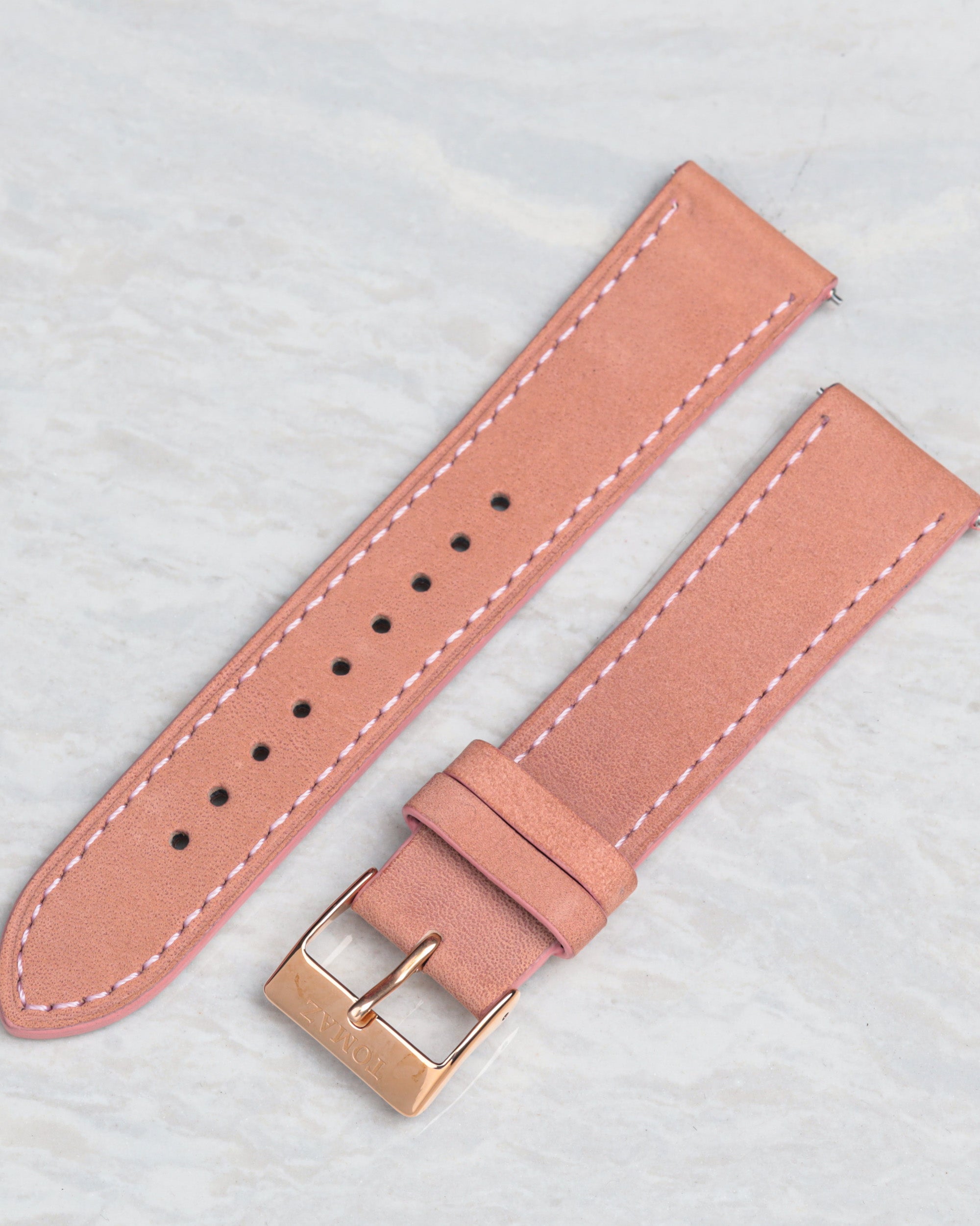 Tomaz TS1A-1A Leather Plain 20mm Watch Strap (Pink)