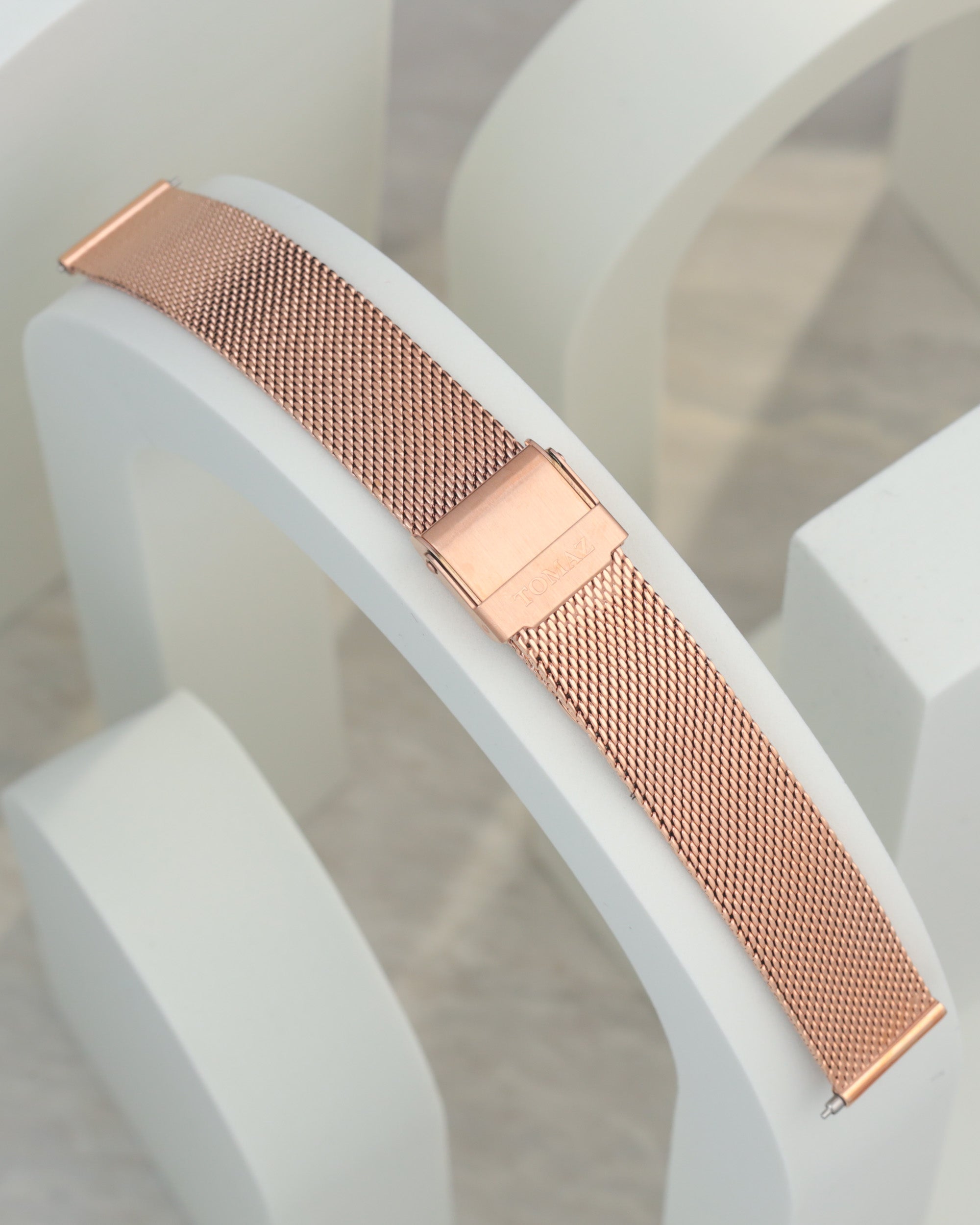 Tomaz TS3B Mesh Plain 16mm Watch Strap (Rosegold)