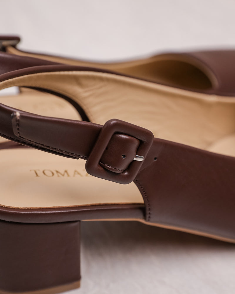 
                  
                    Load image into Gallery viewer, Tomaz YX10 Ladies Slingback Block Heels (Coffee)
                  
                