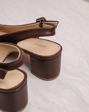 
                  
                    Load image into Gallery viewer, Tomaz YX10 Ladies Slingback Block Heels (Coffee)
                  
                
