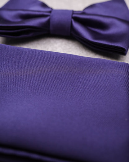 Tomaz TA04B-01 Bowtie + Pocket Handkerchief Square (Purple) Set