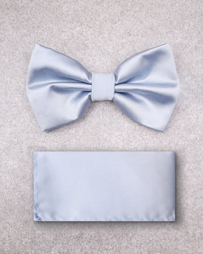 Tomaz TA04B-10 Bowtie + Pocket Handkerchief Square (White) Set