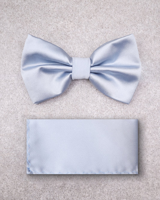 Tomaz TA04B-10 Bowtie + Pocket Handkerchief Square (White) Set