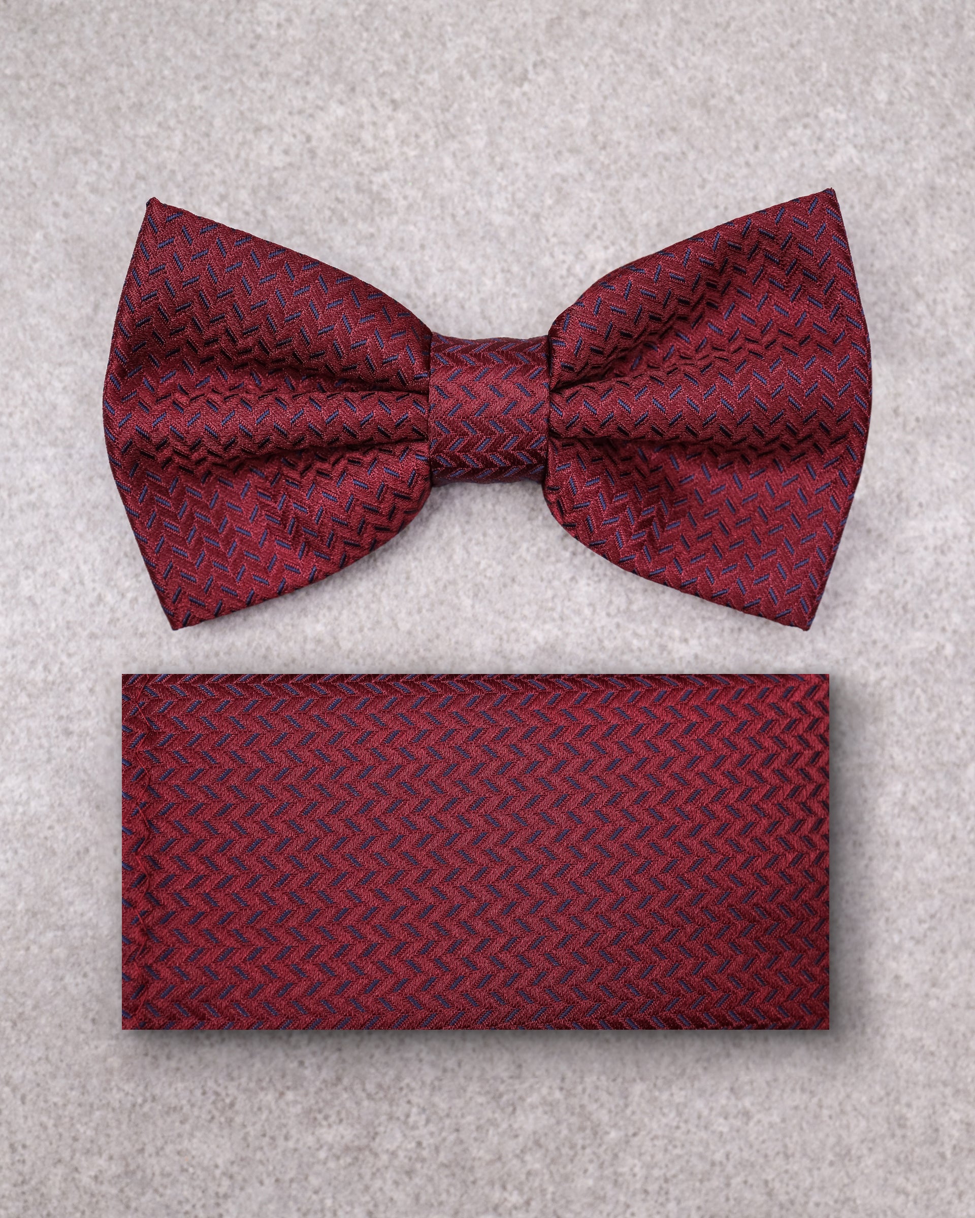 Tomaz TA04B-08 Bowtie + Pocket Handkerchief Square (Red/Navy) Set