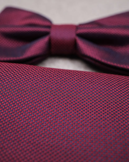 Tomaz TA04B-11 Bowtie + Pocket Handkerchief Square (Maroon/Navy) Set