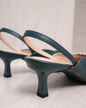 
                  
                    Load image into Gallery viewer, Tomaz NN117 Ladies Chainlink Slingback Heels (Green)
                  
                