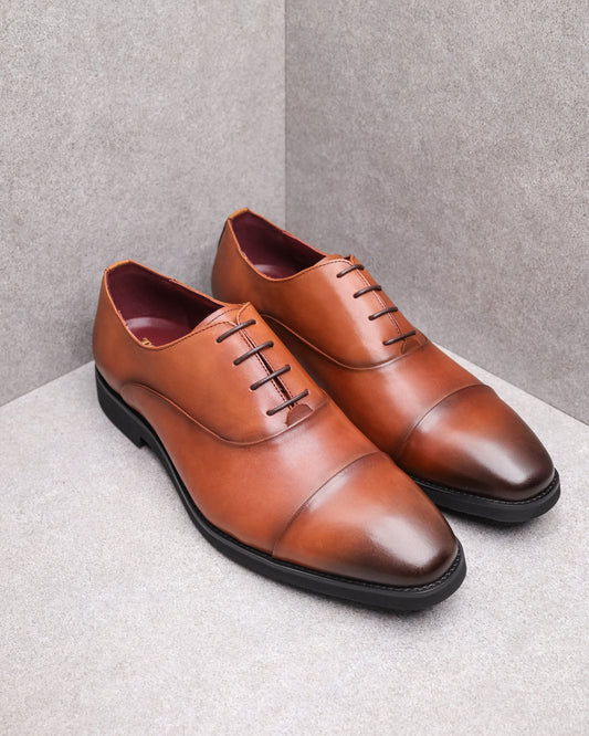 Tomaz HF047 Men's Cap Toe Oxford (Brown)