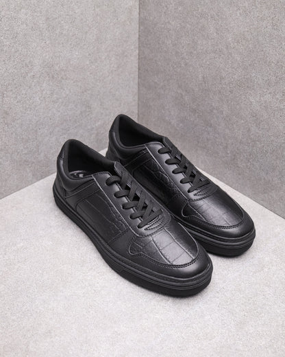 Tomaz TY011 Men's Court Sneakers (Black)