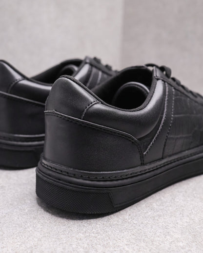 Tomaz TY011 Men's Court Sneakers (Black)