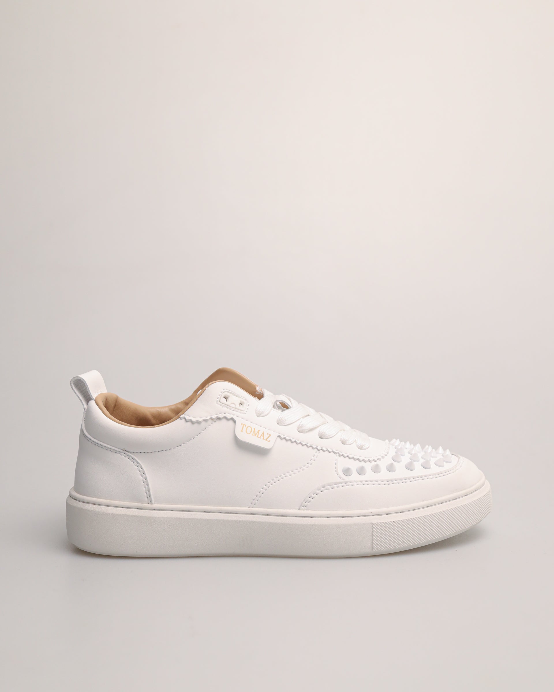 Tomaz TY014 Men's Studded Sneakers (White)