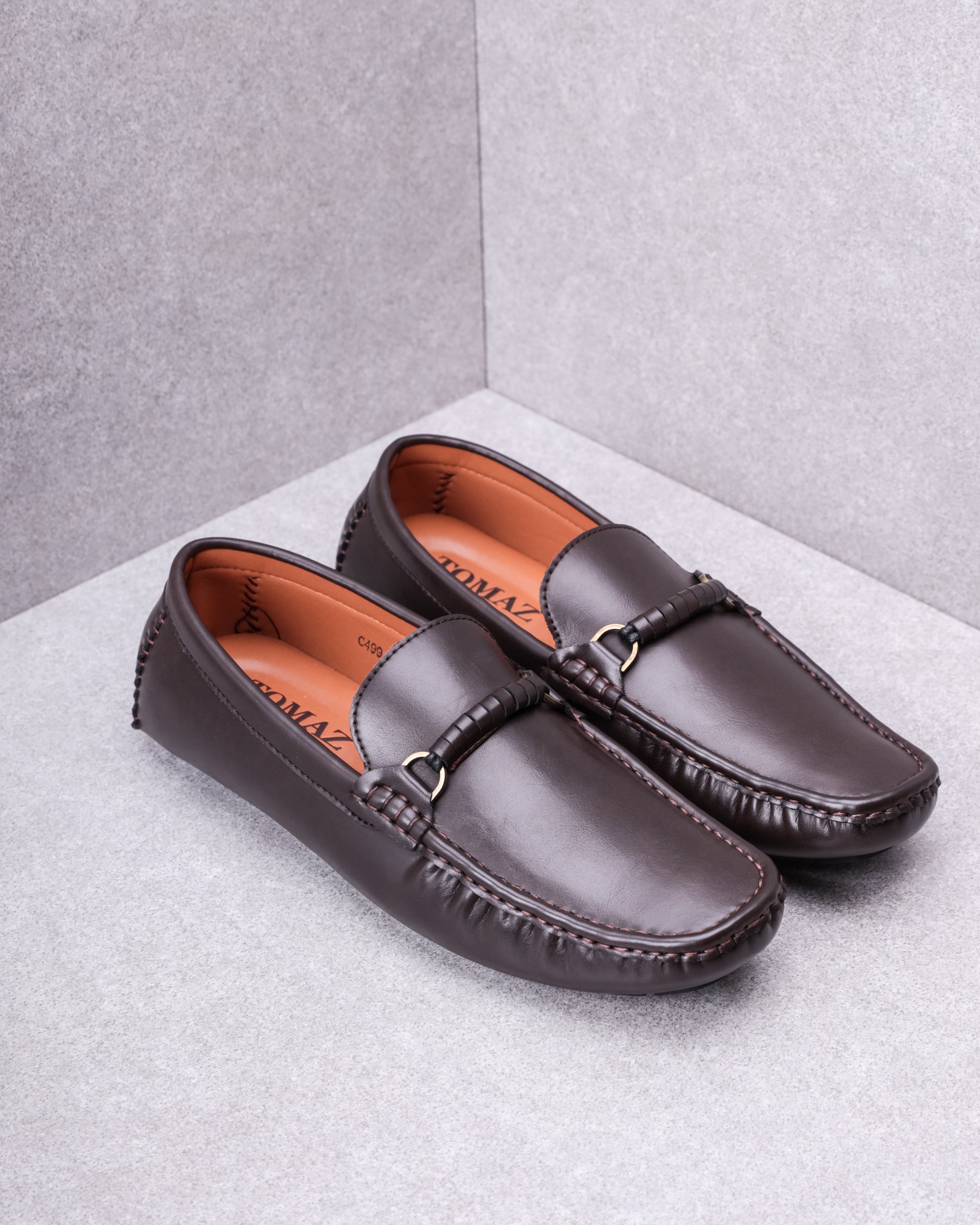 Tomaz C499 Men's Buckle Moccasins (Coffee)