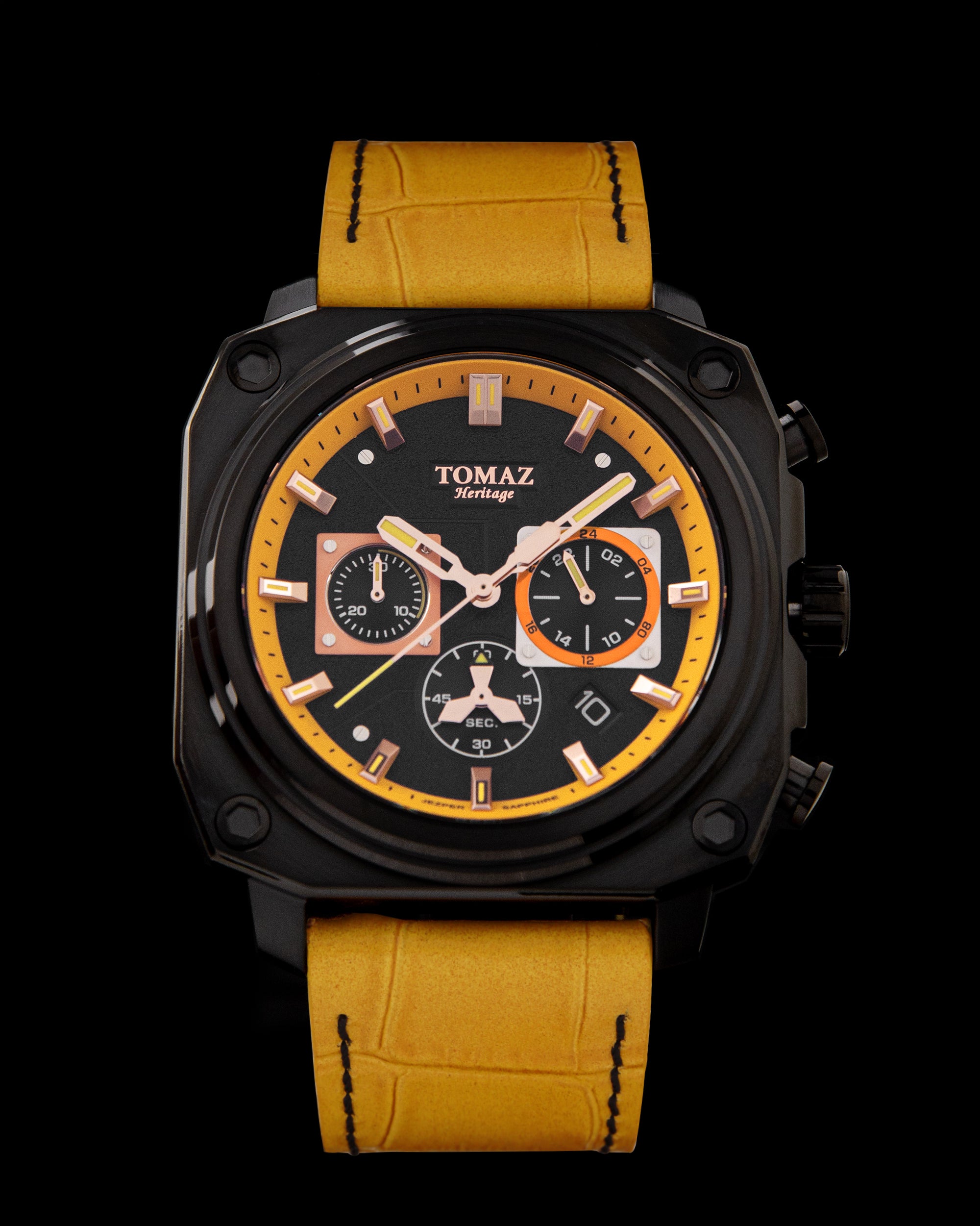 Jezper TQ021A-D2 (Hitam/Kuning) Tali Kulit Buluh Kuning