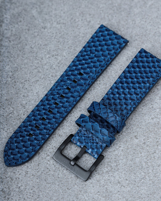 Tomaz TS1-2 Leather Salmon 24mm Strap (Blue)