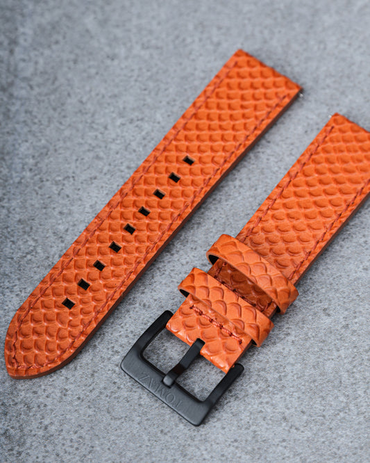 Tomaz TS1-2 Leather Salmon 24mm Strap (Orange)
