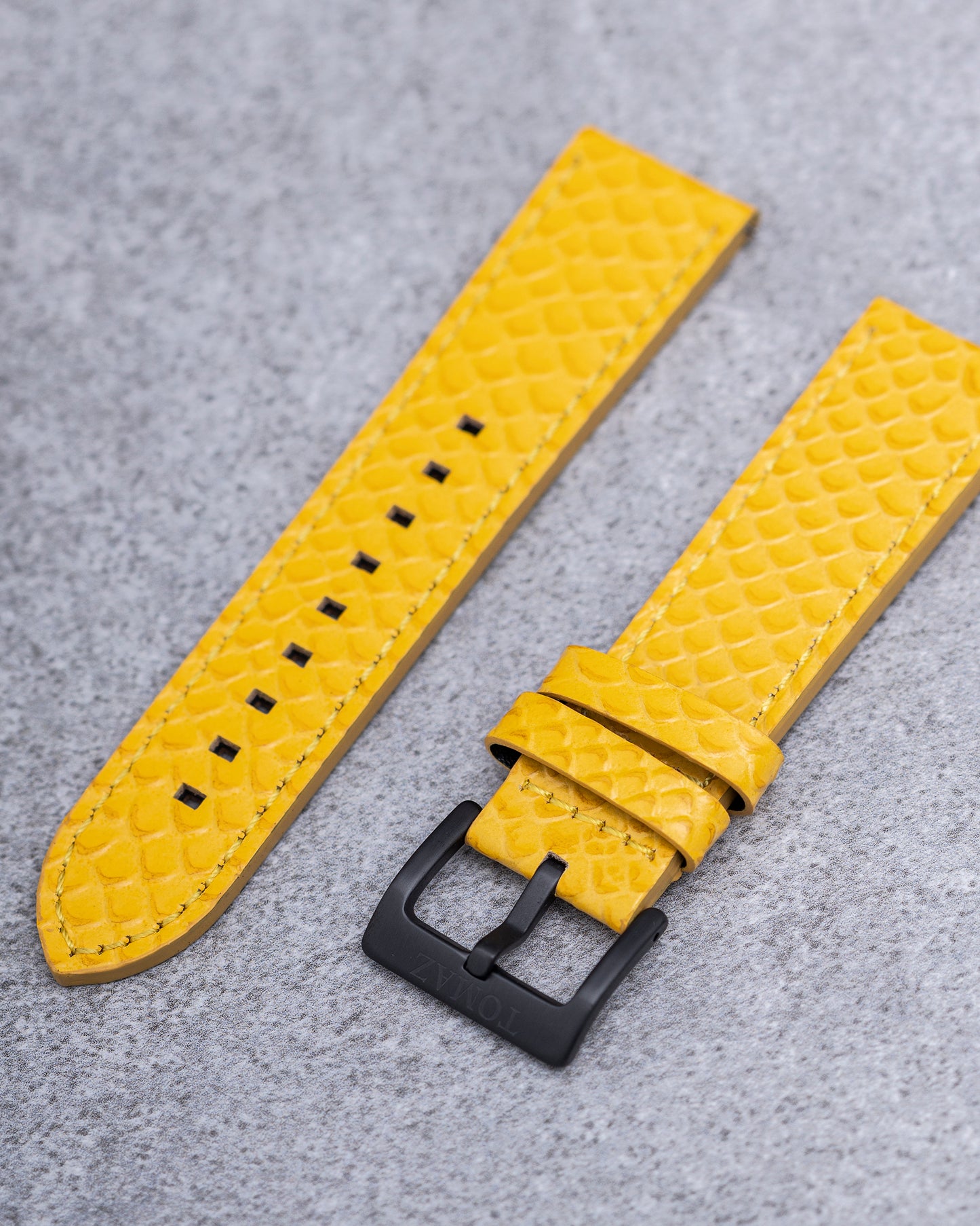 Tomaz TS1-2 Leather Salmon 24mm Strap (Yellow)