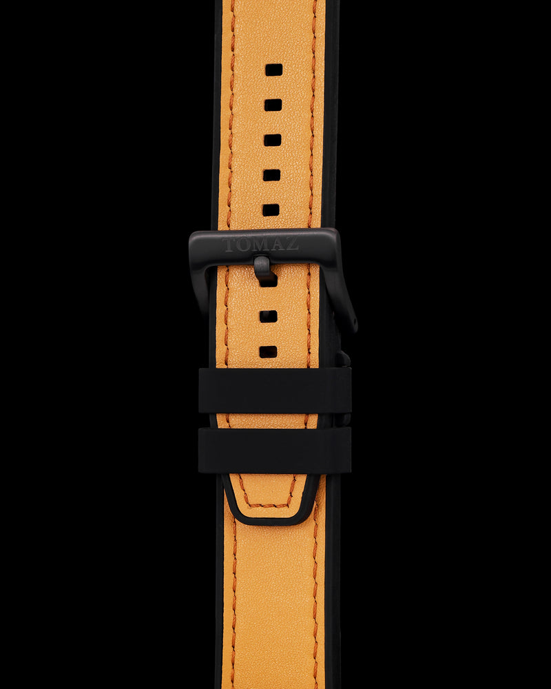 Tomaz TS7A Leather/Silicone Plain 24mm Strap (Camel)