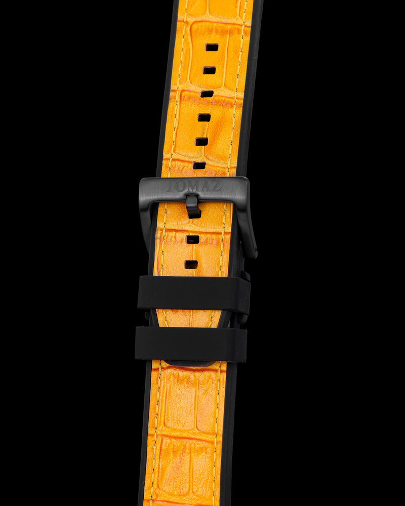Tomaz TS7-1 Leather/Silicone Bamboo 24mm Strap (Yellow)
