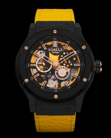 Royale TW014-D7 (Hitam/Kuning) Tali Kulit Kuning