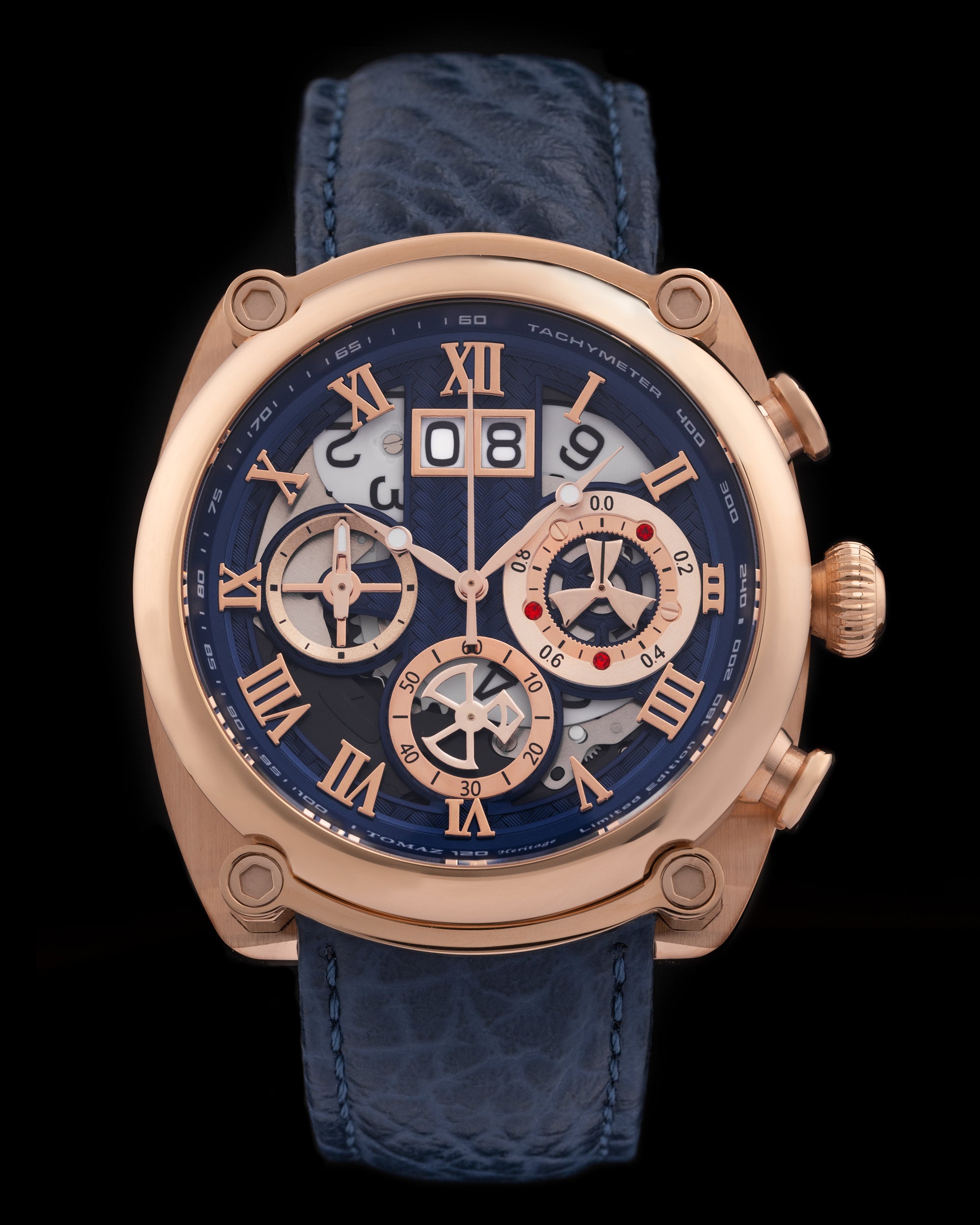 Tomaz Xavier TW026-D3B (Rosegold/Blue) with Navy Strap