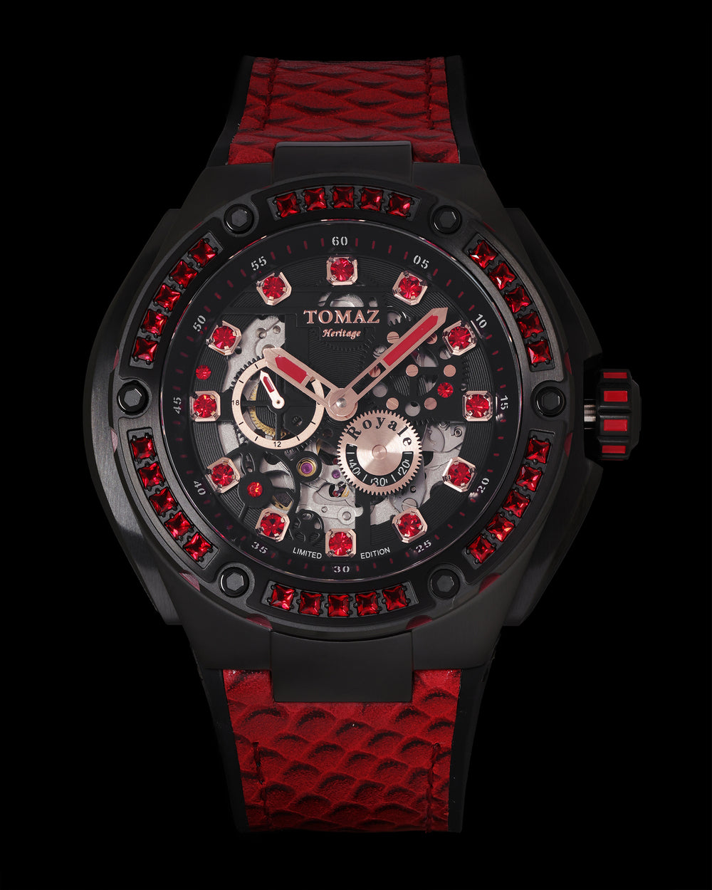 Tomaz Royale XL TW027S-D13 Crystal Watch – Leather Hybrid Strap