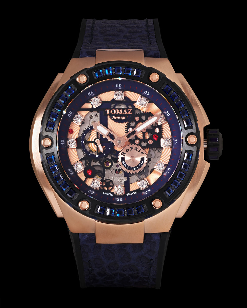 Tomaz Royale XL TW027S-D3 Crystal Watch – Leather Hybrid Strap