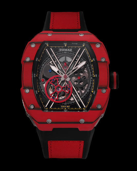 Colt M4 TW029C-D1 (Red/Black) Red and Black Leather with Rubber Strap